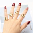 thumbnail image 7 of 14k Gold Plated Bubble Letters Ring For Women，Dainty Balloon Initial Letter Adjustable Charm Rings Open Simple Alphabet A-Z Fashion Gift Jewelry, 7 of 7