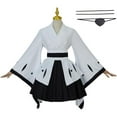 thumbnail image 2 of Elegant Kuchiki Byakuya White and Black Samurai Robe - Flowing Captain's Dress, 2 of 7