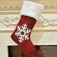thumbnail image 5 of Hvmvliv Snowflake Embroidered Christmas Stocking Large Size Plush Xmas Stocking Gift Bag Christmas Tree Ornament Red, 5 of 6