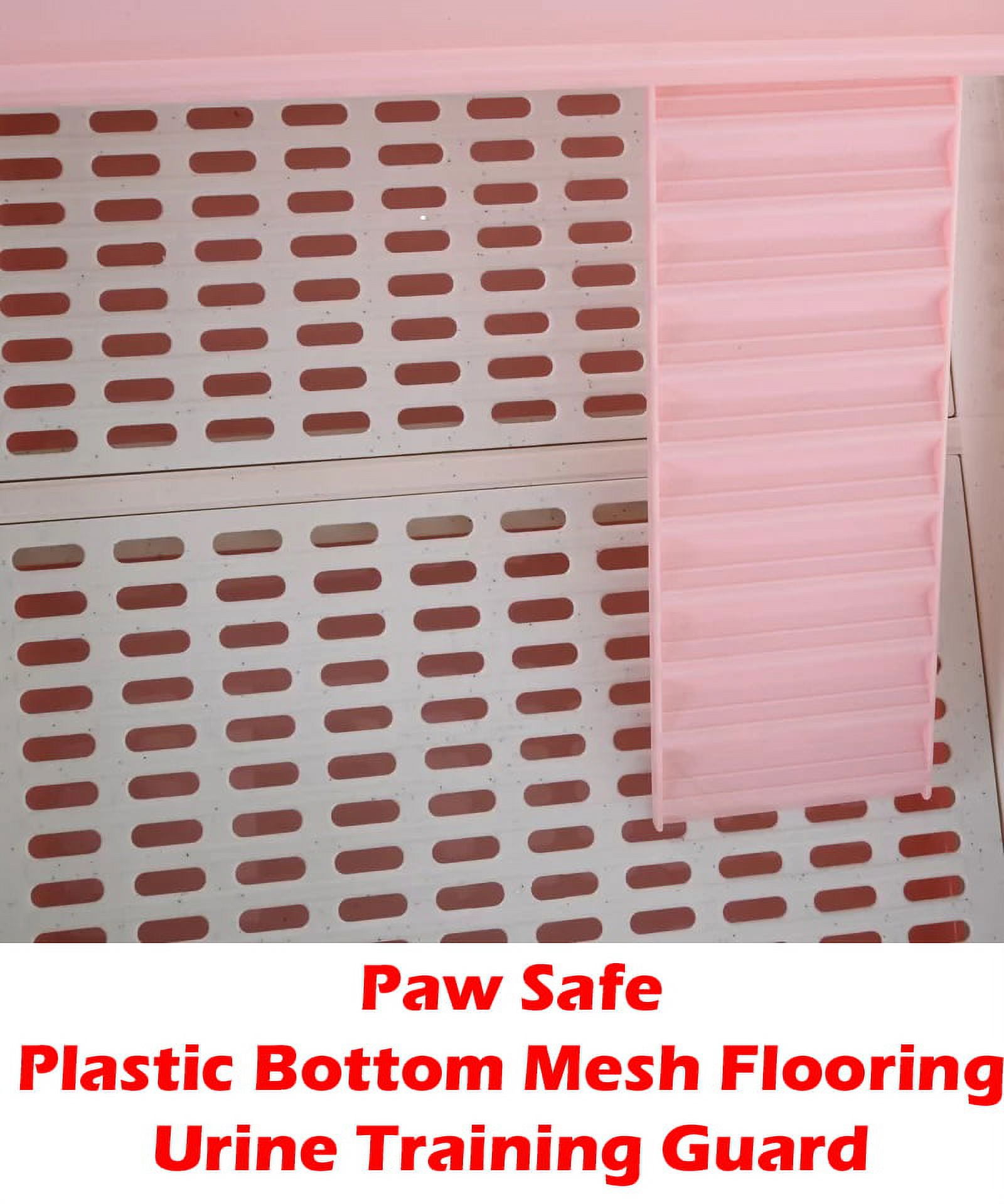 Extra Large Pink 2-Level Indoor Small Animal Pet Cage for Guinea Pig Ferret Chinchilla Cat Playpen Rabbit Hutch with Solid Platform & Ramp Leakproof Litter Tray 2 Large Access Doors Lockable Casters