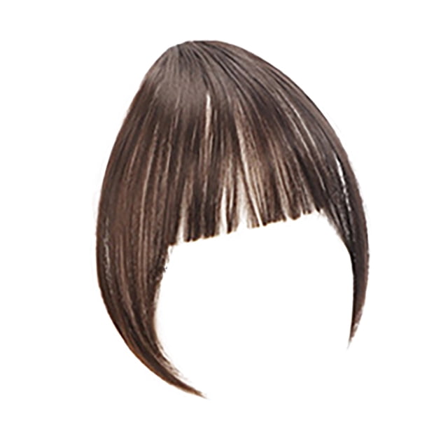 Extensions à Clipser Frange Brun Rougeâtre avec Filet Naturel, Attrape les Cheveux
