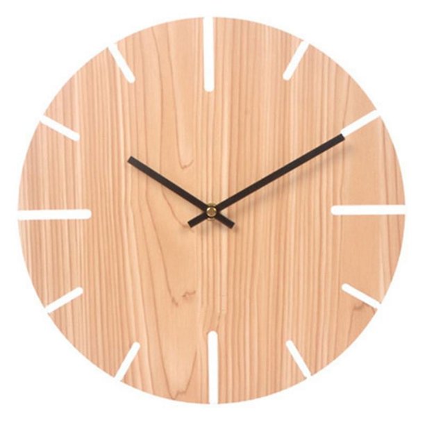 Reloj de pared retro PENGJJMXG estilo nórdico silencioso de madera maciza para sala de estar