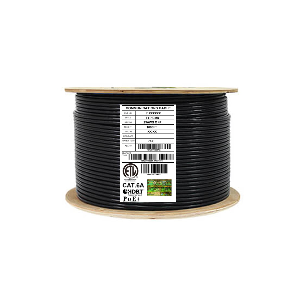 23AWG 10Gb Riser S/FTP Solid BLUE ELITE 250 FT CAT 7A Shielded CMR 1000MHz 