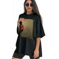 thumbnail image 3 of Plus Size Shirt for Women Black Tops for Women Short Sleeves Shirt for Women Red-Browed Bird 17 T Shirt Oversized Shirt for Women S, 3 of 5