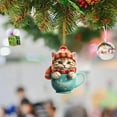 thumbnail image 4 of Comefolife Christmas Ornaments Teacup Cat Decorations Kitten Kawaii Snowflake Hanging Christmas Ornaments 2024 Vintage Party Holiday Santa New Year for Mini Christmas Tree Supplies Merry Christmas, 4 of 8