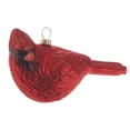 thumbnail image 2 of Winter Cardinal Rosy Red 5.25 inch Glass Holiday Decorative Hanging Ornament, 2 of 5
