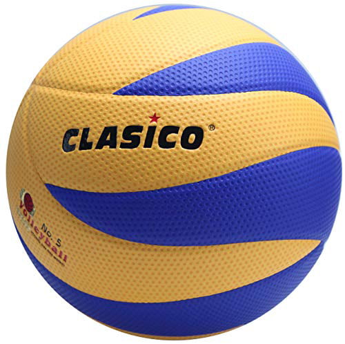 CLASICO Soft Volleyball Ball Micro Fabric Size 5 Laminated Indoor Practise & Outdoor Training for Kids/Junior/Adults Upgrade Package Comes Pump & Two Needles 