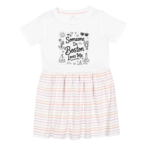 Inktastic Someone in Boston Loves Me Girls Toddler Dress