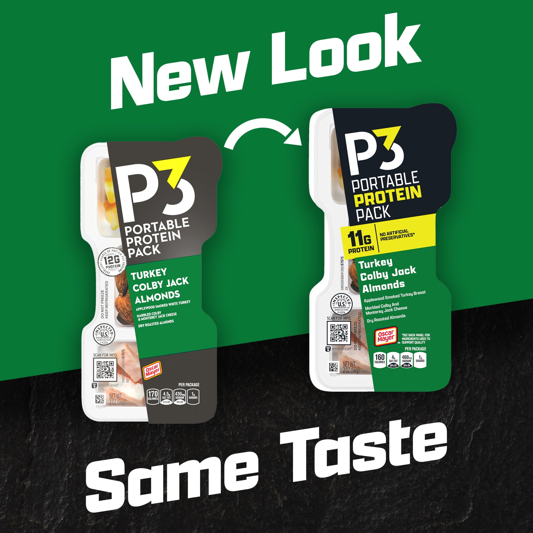 P3 Portable Protein Pack Turkey, Almonds, Colby Jack Cheese, 2 oz Tray