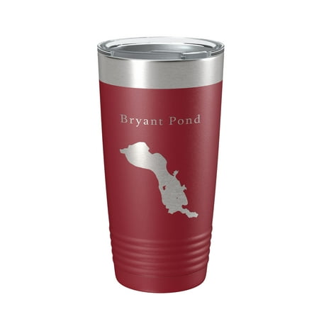 

Bryant Pond Lake Christopher Map Tumbler Travel Mug Insulated Laser Engraved Coffee Cup Maine 20 oz Maroon