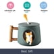 thumbnail image 5 of Taza de café de cerámica, taza con patrón de animal Shiba Inu 3D, mango de diseño de madera interesante y cuchara a juego, muy adecuada para regalos, 420 ml., 5 of 5