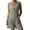 Army Green, variant on Women's Waffle Knit Sleeveless Henley Neck Romper with Pockets Green M