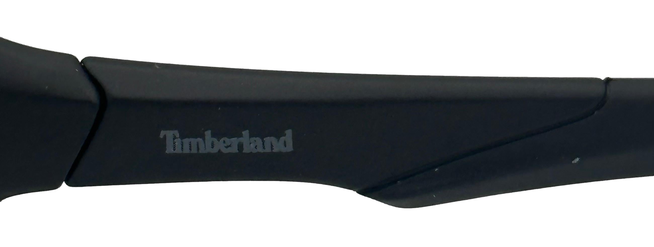 Timberland Matte Black Plastic Men's Wrap Sunglasses, Green