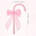 thumbnail image 3 of Christmas Candy Cane Decoration – Pink Bow Ornament for Tree, Wall or Mantel Display – Cute Holiday Décor, Plastic & Cloth, Lightweight Hanging Design, 3 of 5