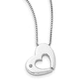 thumbnail image 1 of SS White Ice .02ct Diamond Heart Necklace 18 Inch, 1 of 3