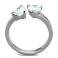 thumbnail image 2 of High polished (no plating) Stainless Steel Ring with AAA Grade CZ in Clear for Women Clear Stone Color Style TK2167 Size 5, 2 of 3