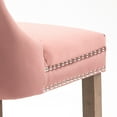 thumbnail image 5 of Tufted Dining Chair, Contemporary Velvet Chairs for Dining Room Upholstered Dining Chairs with Nailhead Rivet Trim Design Pull Ring on Backrest (Pink,Set of 6), 5 of 9