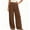 Brown, variant on Cotton Linen Pocketed Straight Leg Casual Long Pants For Women Summer High Waisted Comfortable Relaxed Fit Everyday Office Beach Vacation Style Effortless Chic