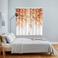 thumbnail image 4 of Orange Eucalyptus Leaves Kitchen Curtains 84 Inch Length, Spring Floral Summer Botanical Grommet Top Bedroom Living Room Curtains, Light Filtering Cafe Curtain Drapes 2 Panels Set 104''x84'', 4 of 9