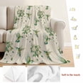 thumbnail image 5 of Summer Botanical Blanket Soft Cozy Warm Throw Blanket for Couch, Plush Fuzzy Flannel Fleece Blankets for Sofa, Green Spring Floral Birds Rustic Bed Blankets Lightweight Gifts for Women, 40"x50", 5 of 9