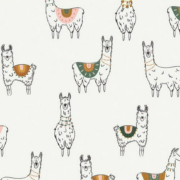 Llama cotton fabric, Born to Roam Art Gallery Pacha cotton fabric, Sold by the Quarter Yard