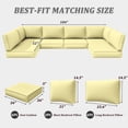 thumbnail image 2 of Pakunoda 14 Pieces Outdoor Replacement Cushions, 5” High-Density Foam Sectional Cushions Couch, 6 Seat Patio Conversation Sets for Rattan Wicker, Liner&Cover, Light Yellow, 2 of 7