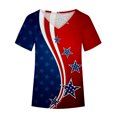 thumbnail image 4 of USSUMA Short Sleeve Womens Blouses and Tops Dressy 4th of July USA Flag Plus Womens Tops Casual Independence Day Patriotic T-Shirts Shirt for Women Trendy V Neck Tunic Plus Size, 4 of 5