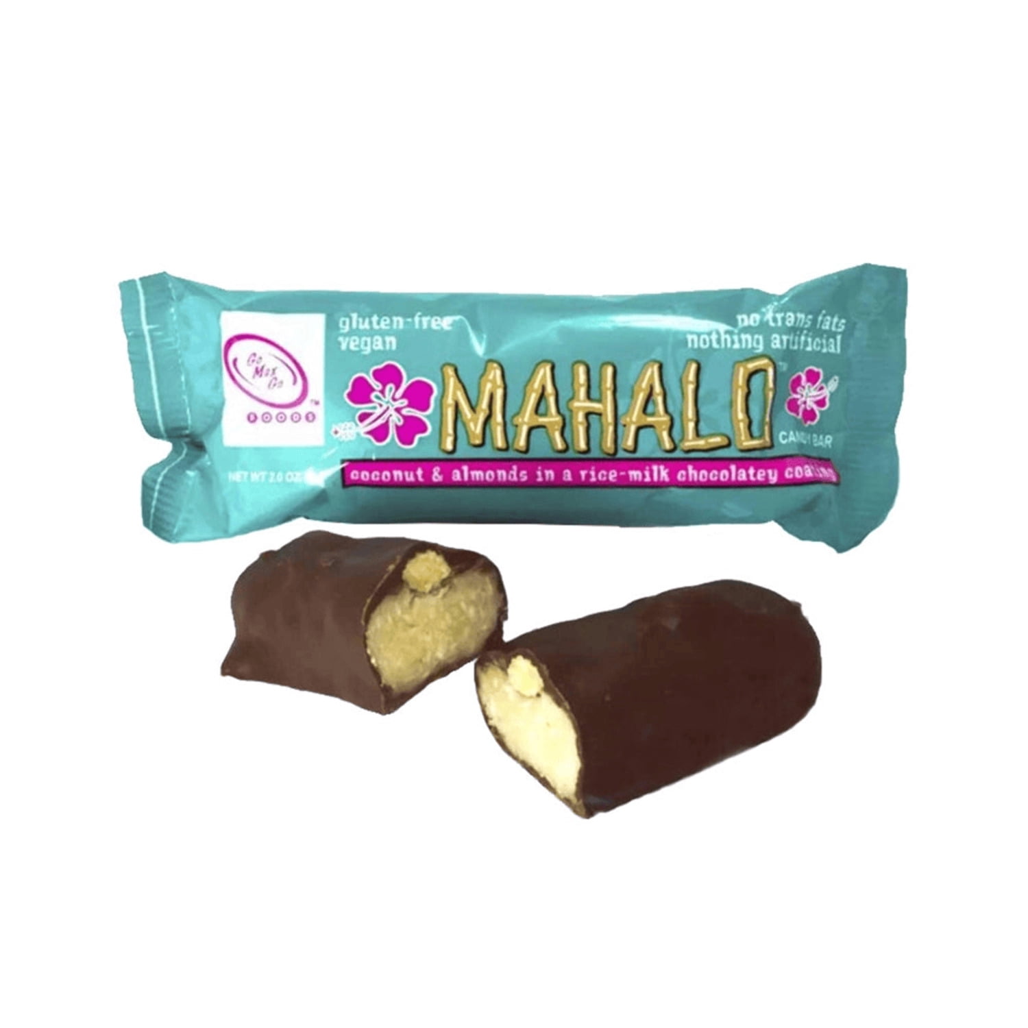 GoMaxGo 2fer Vegan Candy Bars – 12 Count Box – Dairy-Free Chocolate with Cookie & Peanut Butter
