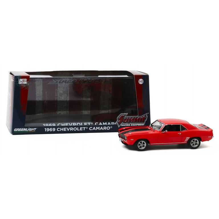 Greenlight 86342 1969 Chevrolet Camaro Red with Black Stripes