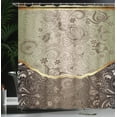 thumbnail image 3 of Ambesonne Eastern Shower Curtain, Oriental Abstract Floral, 69"Wx70"L, Pale Sage, 3 of 4