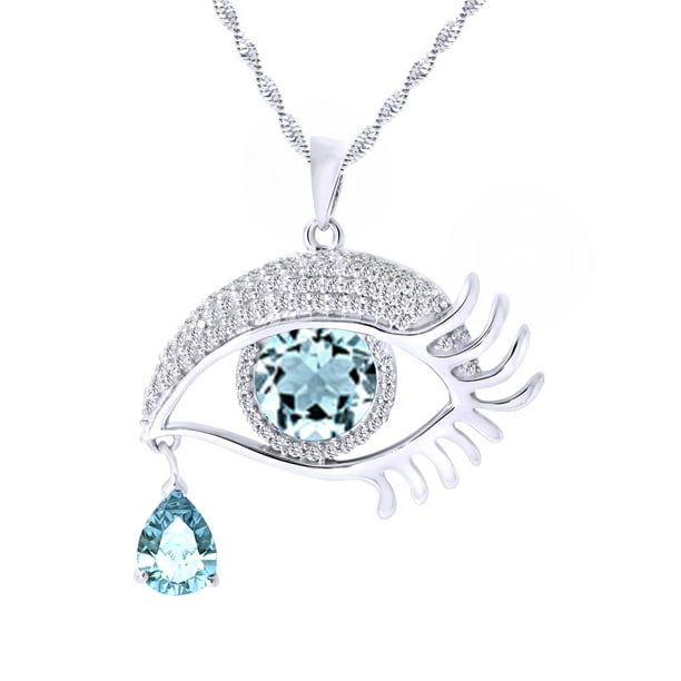 Jewel Zone Us Angel S Eye Teardrop March Birthstone Aquamarine Angel S Eye Teardrop March Birthstone