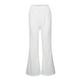 thumbnail image 2 of MEZZALL Girls Pants Casual Flowy Loose Fit Linen Pants High Waist Pant Loose Flared Pants Kids Trousers Beach Pants Comfort Toddler Dailywear, White, 13-14 Years, 2 of 8
