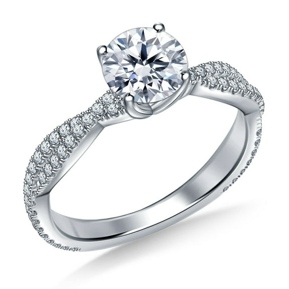 Moissanite Engagement Ring 2.40 Cts Round Cut /18K White Gold Plated Ring/Art Deco Vintage Ring/Unique Moissanite Solitaire Ring/Minimalist Wedding