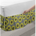 thumbnail image 2 of Abstract Bed Skirt, Circular Big Dandelion Petals Shabby Spring Flourish Style on Polka Dots, Elastic Bedskirt Dust Ruffle Wrap Around for Bedding Decor, 4 Sizes, Grey and Yellow, by Ambesonne, 2 of 2