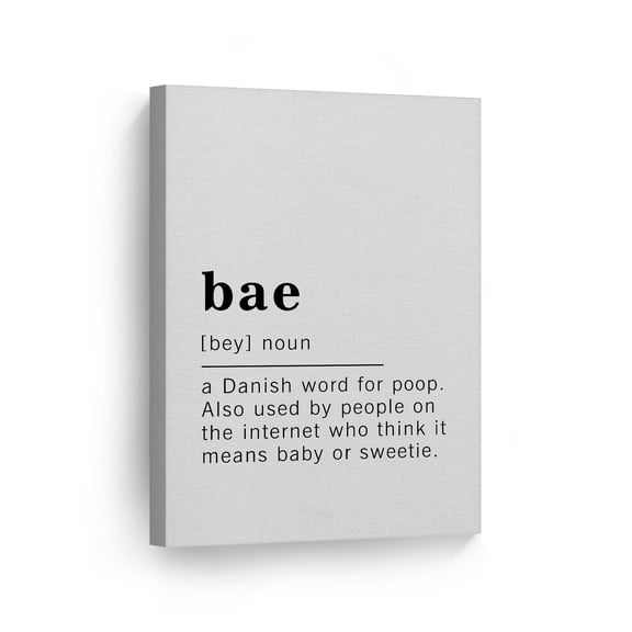 Smile Art Design Funny Noun Dictionary Definition of Bae Canvas Print Inspirational Quote Sign Office Living Room Bedroom Bathroom Wall Decor Wall Art Home Decor Made in USA 40x30