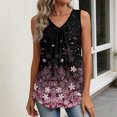 thumbnail image 5 of Kixjoy V Neck Tops for Women Sleeveless Vacation Tank Top Basic Baggy Pleated Blouse Fashion Lounge Cozy Shirts for Women, Purple XL, 5 of 6