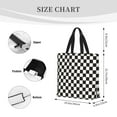 thumbnail image 2 of Defioc Black and White Checkerboard Pattern Tote Bag for Women,Large Capacity Tote Bag with Zipper Casual Shoulder Handbags Shopping Bag, 2 of 8
