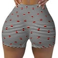 thumbnail image 2 of Fotbe Ladybugs on Black and White Striped Shorts Sin Costuras – Shorts Deportivos de Cintura Alta para Mujer, Elásticos para Gimnasio, Yoga, Running o Ciclismo-XX-Large, 2 of 8