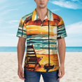 thumbnail image 3 of Hawaiian Shirt for Men, Beach Umbrella Sunset Summer Shirts for Men, Mens Button Down Short Sleeve Shirt, 3 of 7