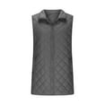 thumbnail image 6 of WTOBBY Women's Long Quilted Sleeveless Vest, Lightweight Zip Up Padded Gilet, Solid Color Warm Outerwear, Fashion Insulated Tank, Perfect for Layering in Cold Weather,Gray S, 6 of 8