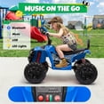 thumbnail image 4 of 24V Kids Ride On ATV for Ages 3-8, 4WD Electric Quad with 4 Motors, Bluetooth Music, LED Lights, Spring Suspension, 3-5 km/h, 110 lbs Capacity, Battery Powered Toy for Boys Girls, Blue, 4 of 8