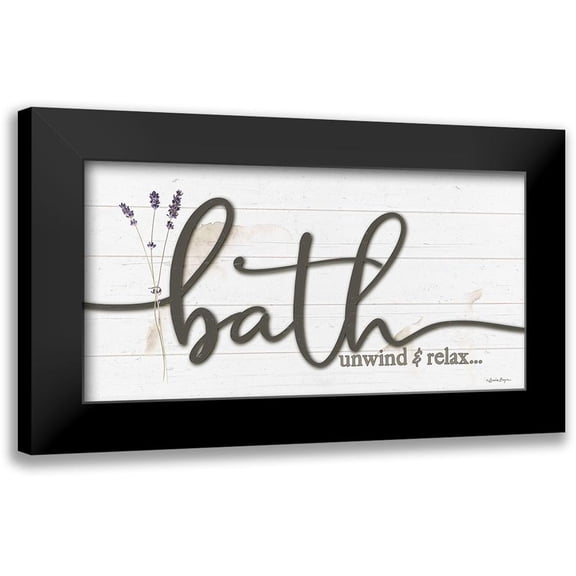 Boyer, Susie 14x9 Black Modern Framed Museum Art Print Titled - Bath Unwind And Relax