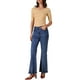 thumbnail image 2 of Camiseta básica casual de mujer con cuello en V, de manga corta, elástica y ligera, talla M, color albaricoque, 2 of 6