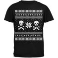 thumbnail image 1 of Skull & Crossbones Ugly Christmas Sweater Black T-Shirt, 1 of 1