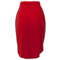 thumbnail image 4 of A2Y Women's Elastic Waist Self Tie Tulip Hem Side Pocket Skirt Dark Red S, 4 of 5