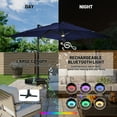 thumbnail image 4 of Boyel Living 10 x 13 FT Patio Offset Cantilever Umbrella w/ Bluetooth Audio Ambient Light, Outdoor Umbrella for Garden Deck Backyard Pool, Navy Blue(Without Base), 4 of 8