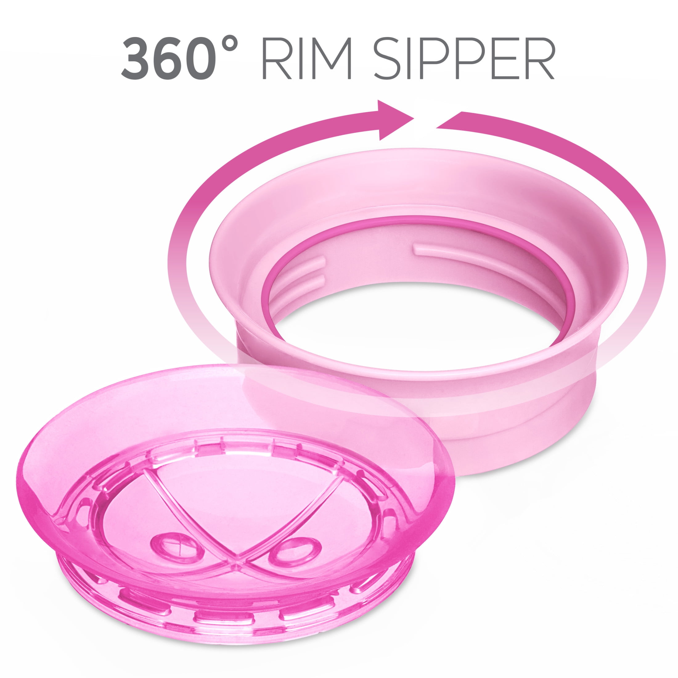 Chicco 360° Spoutless Rim Trainer Sippy Cup 9m+ in Pink