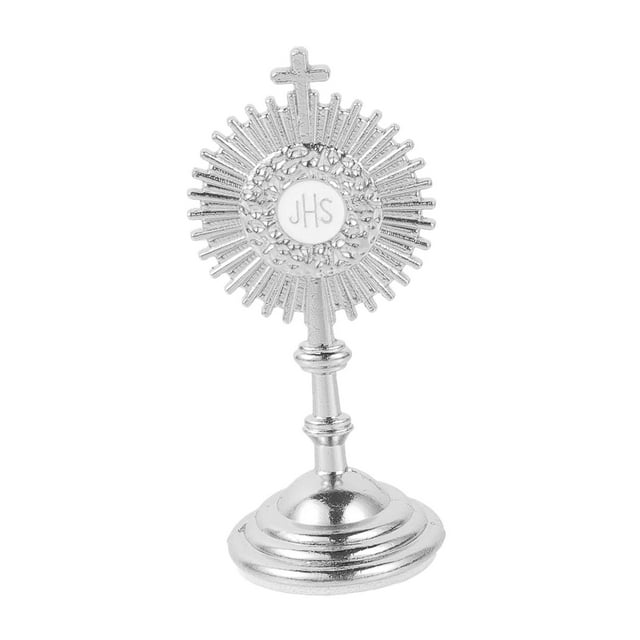 Lipstore Crucifix Debout Collection Sculpture avec Support pour Table Maison Salon Argent G