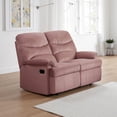 thumbnail image 6 of Karry Manual Recliner Loveseat, Pink Velvet, Solid Wood, 53 Inch, 6 of 6