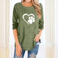 thumbnail image 2 of Fridja Womens O-Neck Irregular Button Long Sleeve Print Casual Top Blouse, 2 of 5